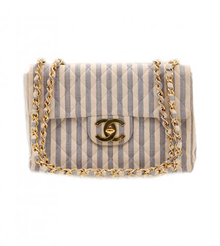 CHANEL MAXI  COTTON FLAP BAG