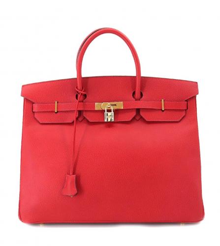 HERMES BIRKIN 40 ARDENNES ROUGE