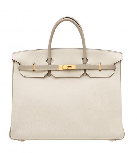 HERMES Birkin bag 40 Craie/Gris tourterelle Togo