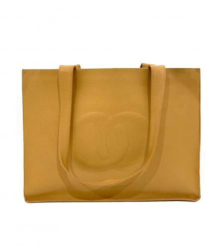 CHANEL CAVIARSKIN TOTE BAG BEIGE