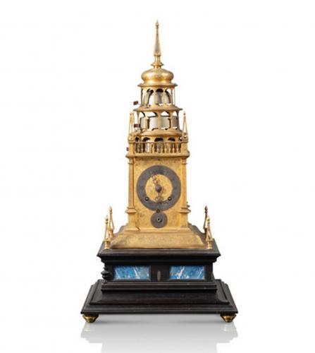 A gilt bronze table clock