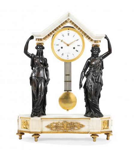 A Louis XVI mantel clock