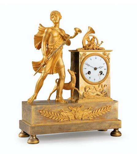 A CHARLES X GIL -BRONZE MANTEL CLOCK