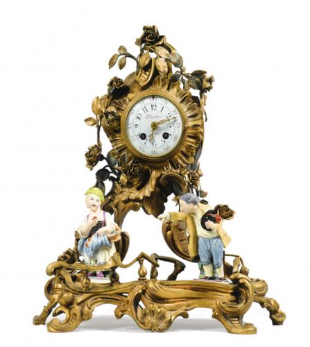 Louis XV style saxony clock