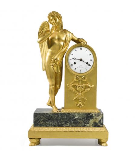 Empire period gilt bronze clock