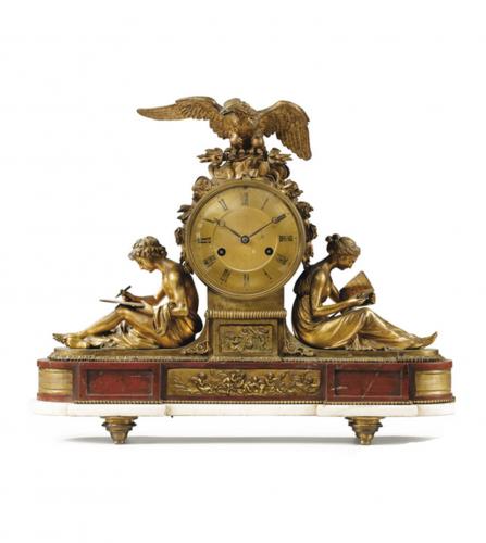 Late 17th century ormolu l'Etude clock
