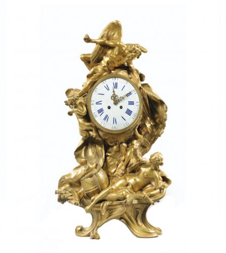 Louis XV style Gilt bronze clock