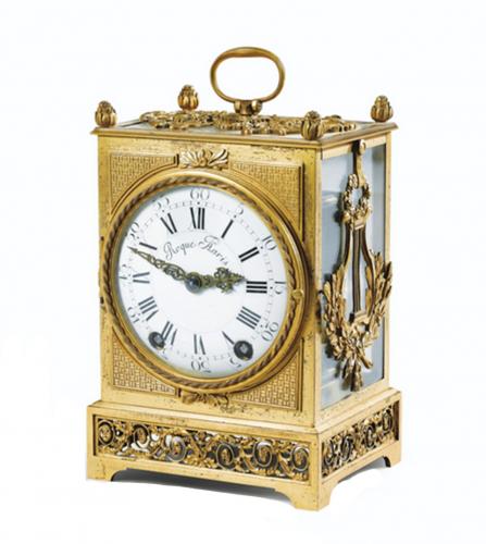 Louis XVI Small bronze cage clock