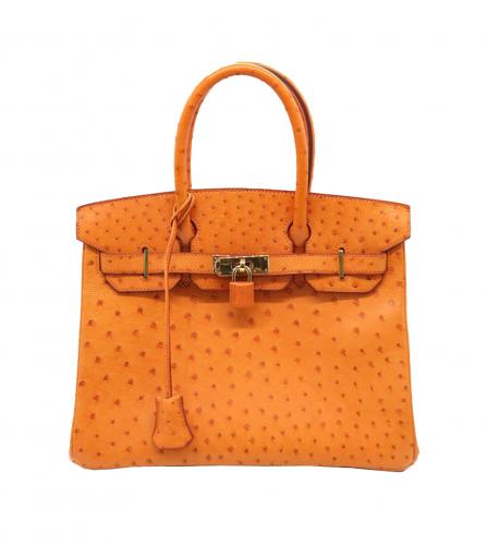 HERMES BIRKIN 30 OSTRICH ORANGE