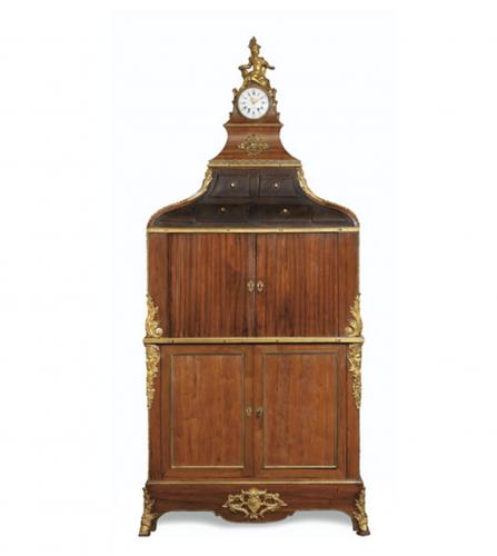 Louis XV rosewood veneered cardboard cabinet