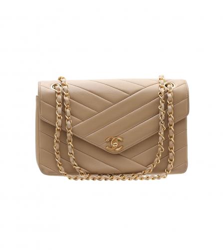 CHANEL BEIGE FLAP BAG