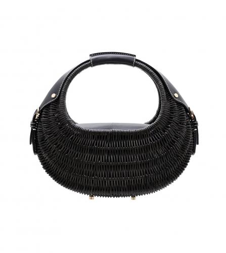 FERRAGAMO BLACK RATTAN BAG