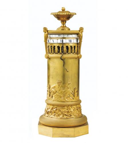 Consulat-period ormolu clock with revolving dial