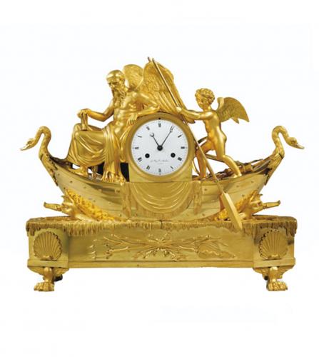 Empire period gilt bronze Time Clock