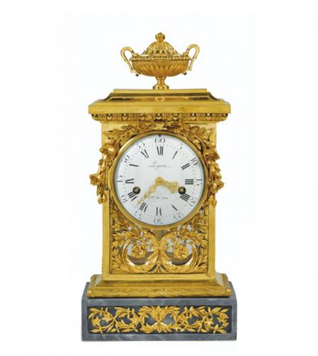 Restoration period gilt bronze cage clock