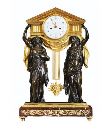 A late Louis XVI period ormolu pediment clock