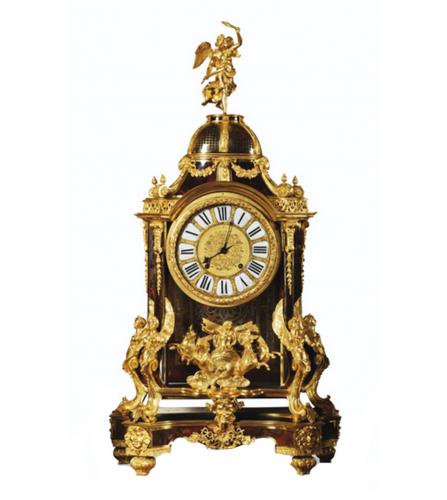 Louis XIV brass marquetry Harpies clock