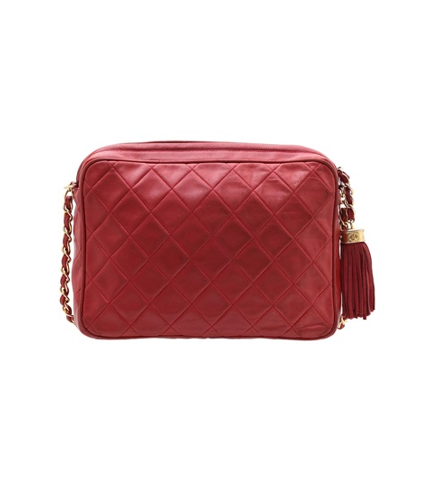 Sold at Auction: Vintage Chanel Red Leather Bag