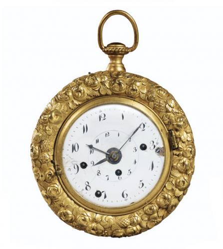 Gilt bronze travel clock