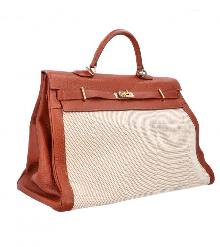 Sold at Auction: Hermes Leather Travel Kelly 50 Bag