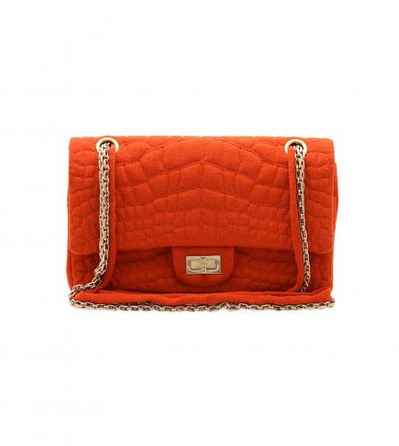 CHANEL CROCO MATELASSE ORANGE 2.55 SHOULDER BAG