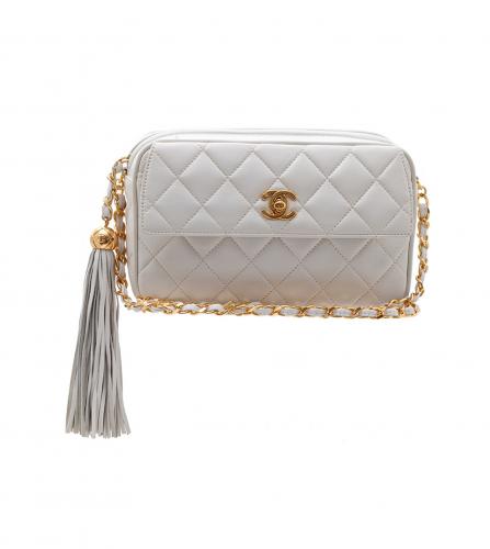 CHANEL WHITE CAMERA BAG