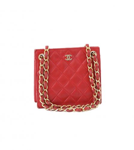 CHANEL RED EVENING BAG