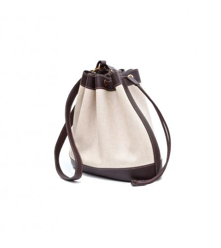 Hermes Leather Market Bucket Bag Brown