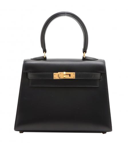 HERMES KELLY BOX CALF 20 BLACK