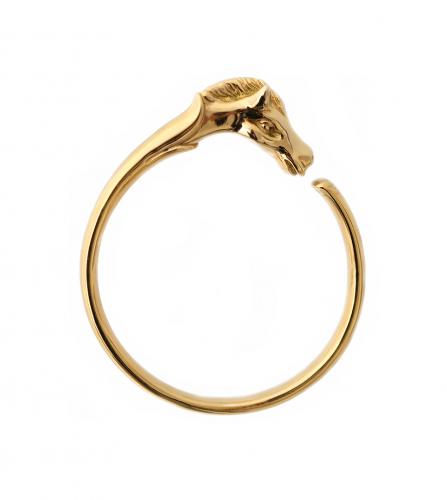 HERMES HORSE CUFF GOLD TONE