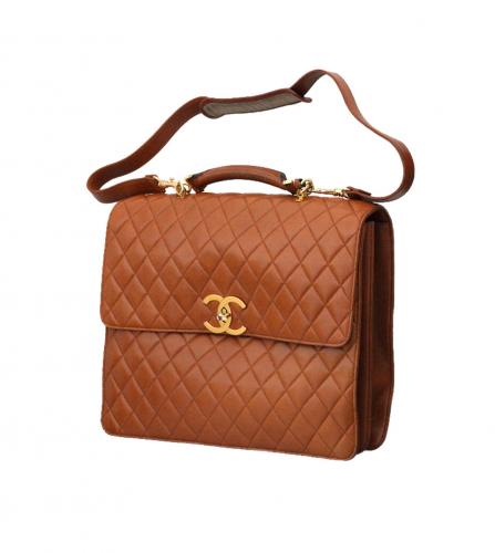 CHANEL MAXI BROWN FLAP BAG