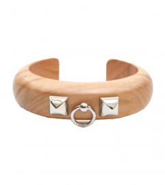 Hermes Wood Collier de Chien Bracelet