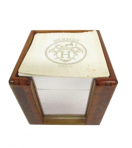 HERMES WOODEN POST IT NOTE HOLDER