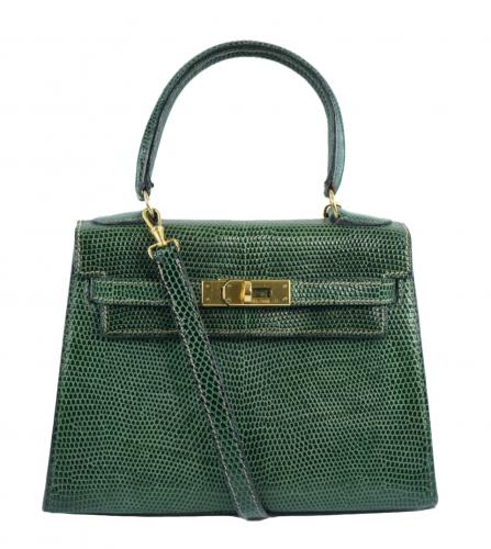 HERMES Porosus Crocodile Kelly 28 Brown - Chelsea Vintage Couture