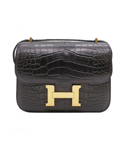 Chanel Black Crocodile Vintage Micro Mini Kelly Clutch