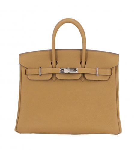 HERMES BIRKIN 25 TOGO BRONZE, BLUE