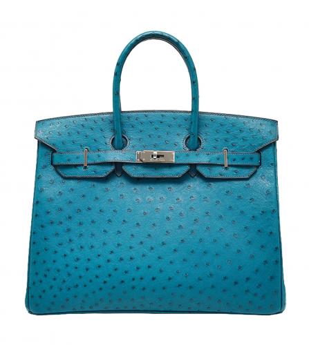 HERMES BIRKIN 35 OSTRICH BLUE