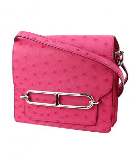 HERMES SAC ROULIS MINI OSTRICH PINK