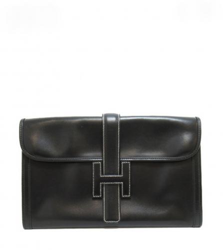 HERMES JIJE PM  BOX CALF BLACK