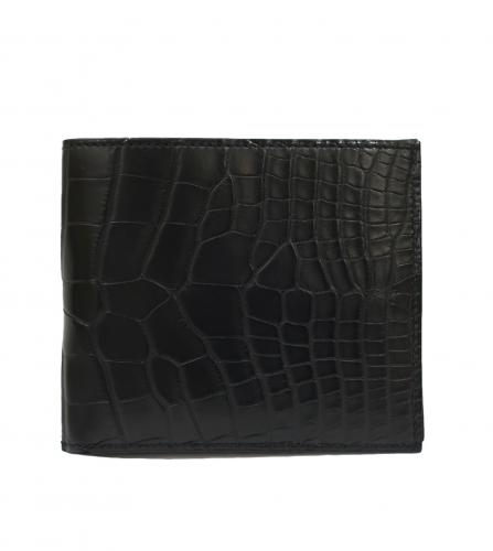 Hermes Black Alligator Bi Fold Wallet