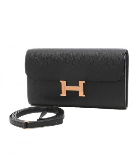 HERMES CONSTANCE TO GO WALLET EPSON BLACK VINTAGE PARIS