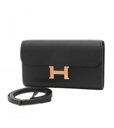 HERMES CONSTANCE TO GO WALLET EPSON BLACK