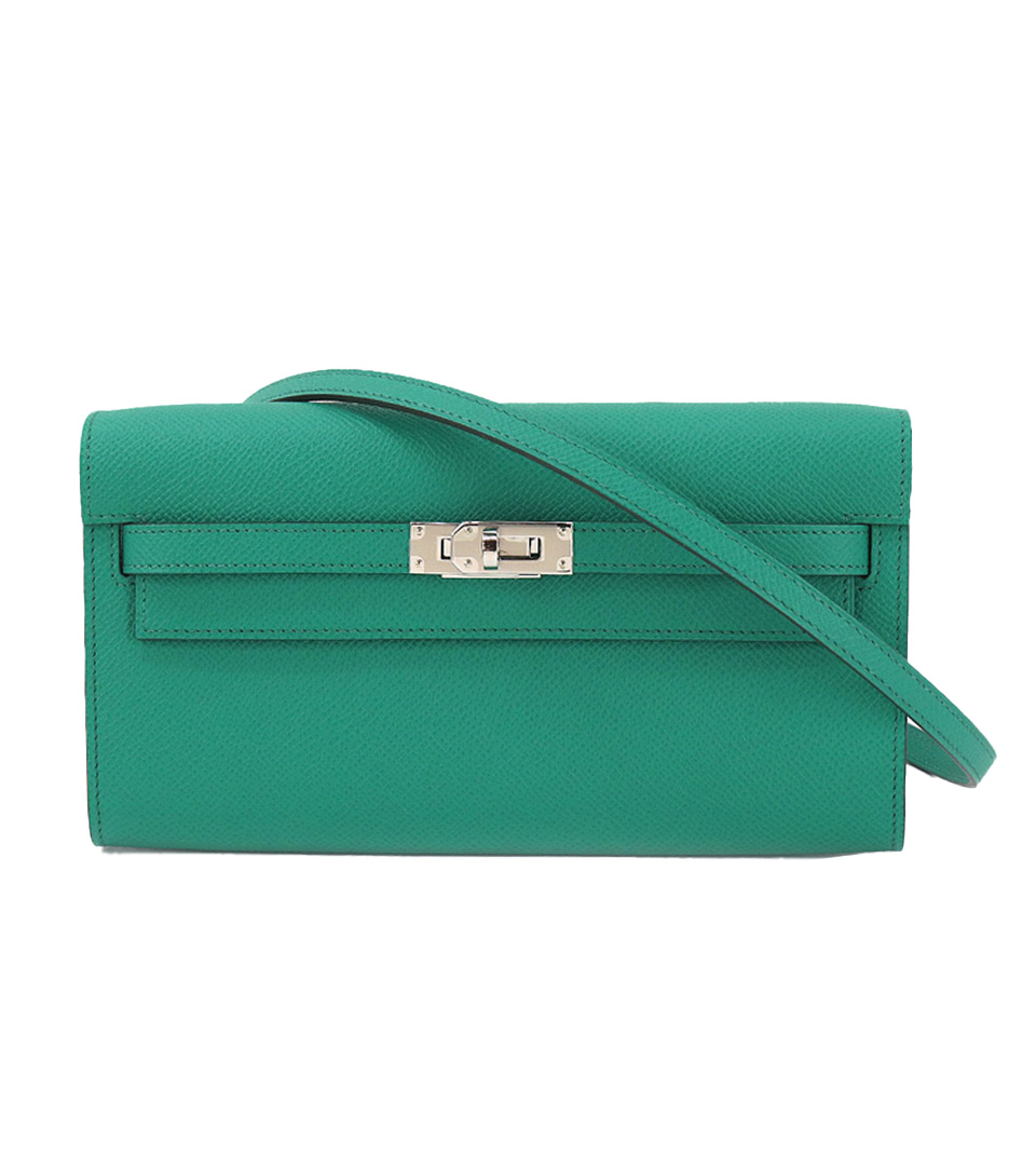 HERMES KELLY WALLET LONG TO GO EPSON VERT JADE VINTAGE PARIS