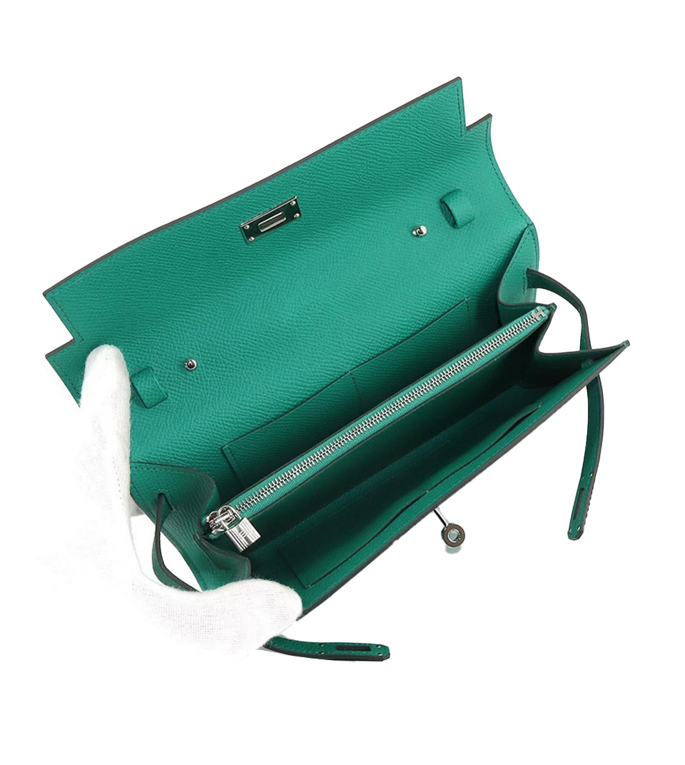 HERMES KELLY WALLET LONG TO GO EPSON VERT JADE