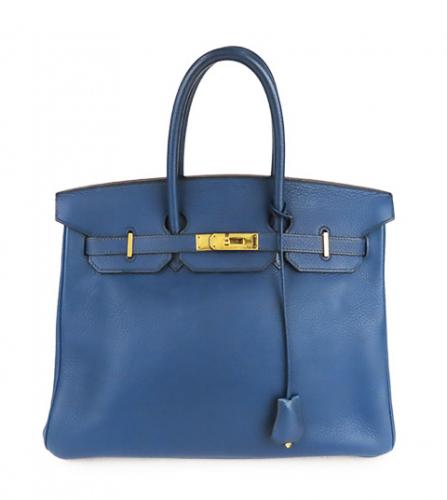 HERMES BIRKIN 35 TAURILLON CLEMENCE BLUE