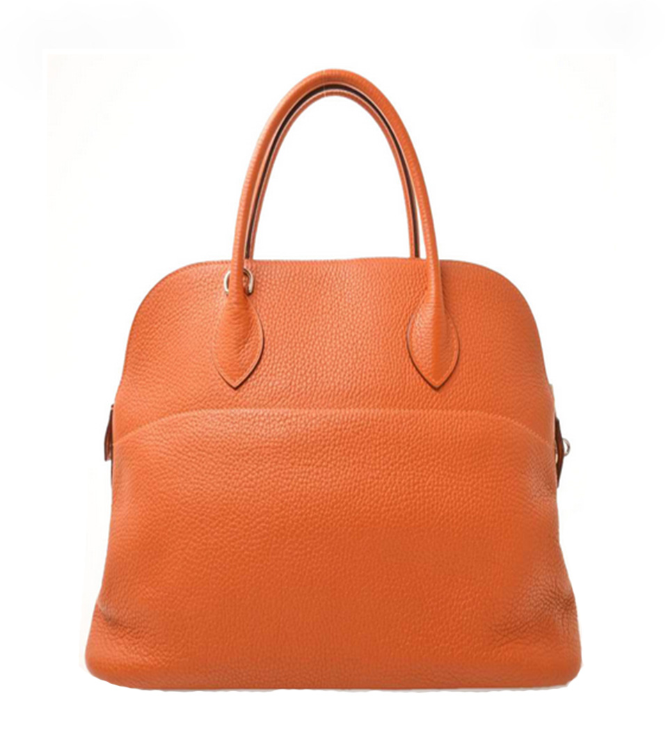 Hermes Clemence Leather Birkin Bag 35 Orange