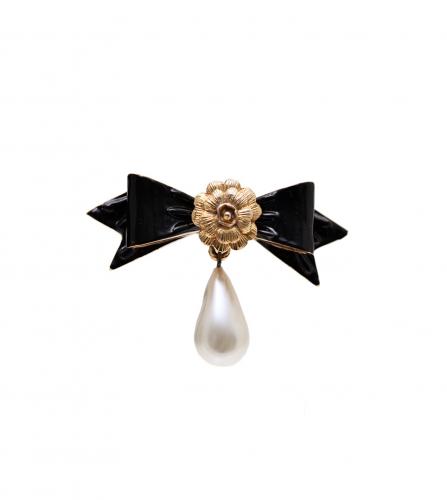 CHANEL RIBBON CAMELIA BROOCH