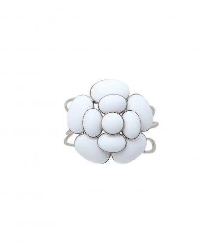 CHANEL WHITE CAMELIA BANGLE