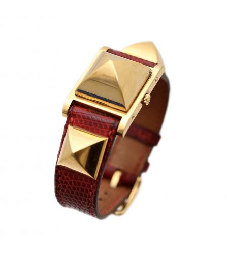 HERMES RED LIZARD MEDOR WATCH