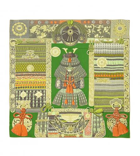 HERMES SILK SCARF PARURES DE SAMOURAIS